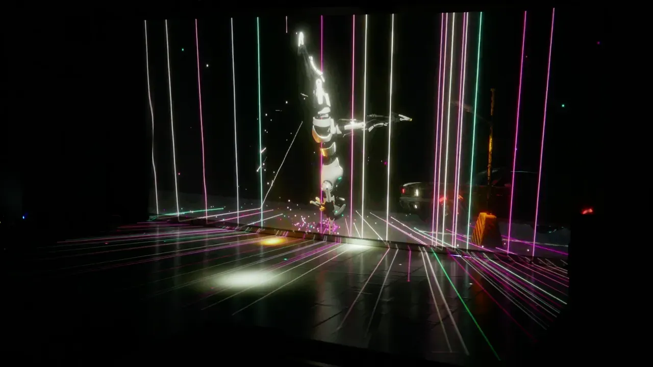 Scena spektaklu Animitto z projekcją na podłodze